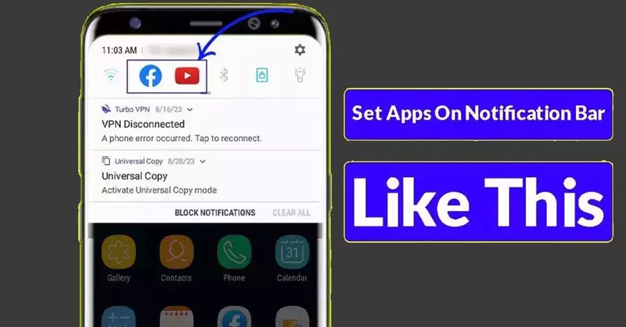 How to add App in notification Bar